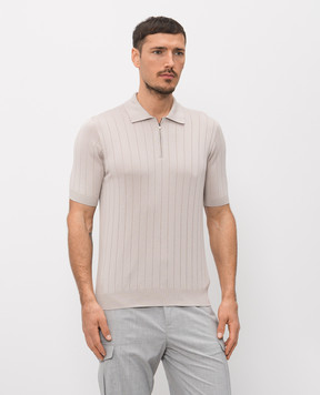 Peserico Бежевое поло с шелком R59464F1809317