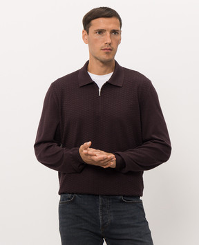 Bertolo Cashmere Фиолетовое поло из шерсти и шелка с молнией 90247300251458
