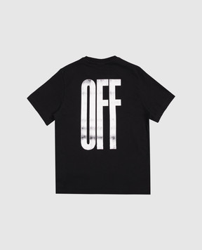 Off-White Дитяча чорна футболка з принтом 44BAA002F5J00C