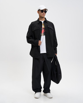Off-White Чорна сорочка з логотипом 44MGE04NF5F001