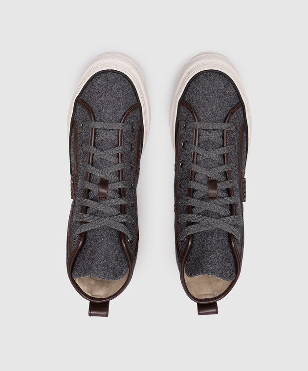 Brunello Cucinelli Серые хайтопы с цепочкой мониль MZ38G3331P изображение 4