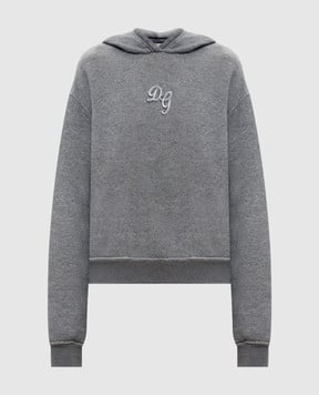 Dolce&Gabbana Сіре худі з нашивкою монограми F9S47ZGDDME