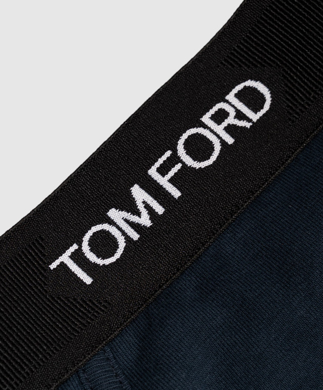 Tom Ford Синие трусы-брифы с узором логотипа T4LC11040 изображение 3