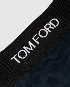 Tom Ford Синие трусы-брифы с узором логотипа T4LC11040