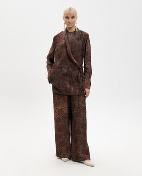 UMA WANG Коричневий вовняний топ у рубчик UK7112