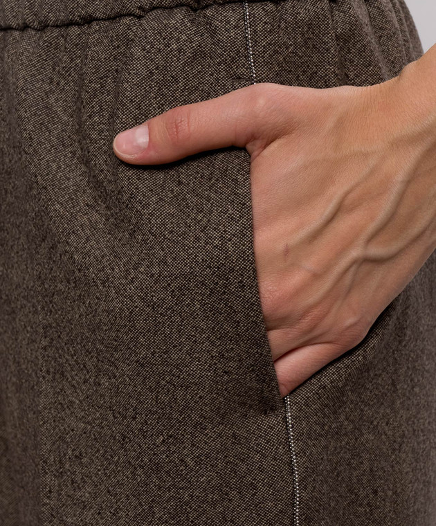Peserico Коричневые брюки из шерсти P0457202581 изображение 5