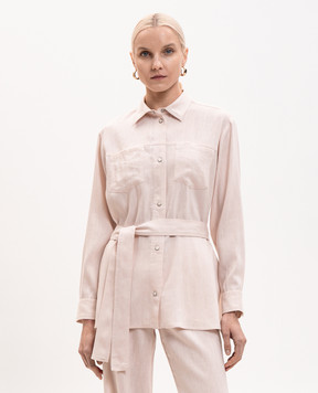 Marco Pescarolo Розовая рубашка Era с леном и шерстью ERAD5327