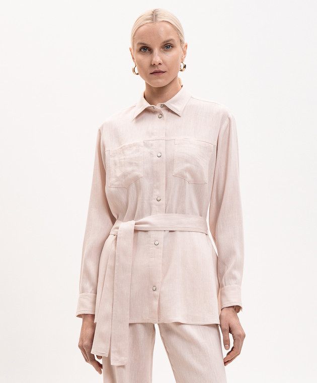 Marco Pescarolo Розовая рубашка Era с леном и шерстью ERAD5327 изображение 3