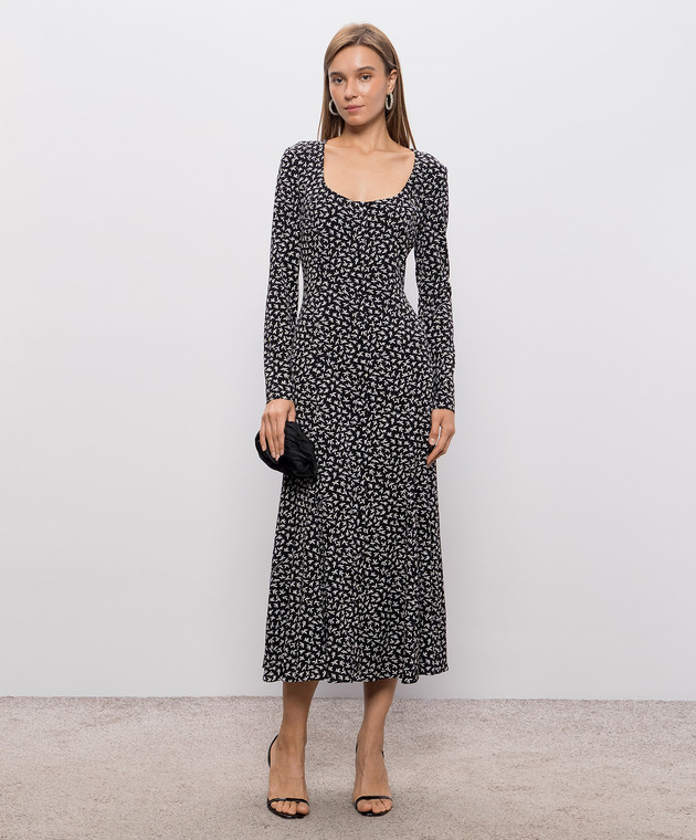 Dolce&Gabbana Чорна сукня міді F632XTFSAGK зображення 2