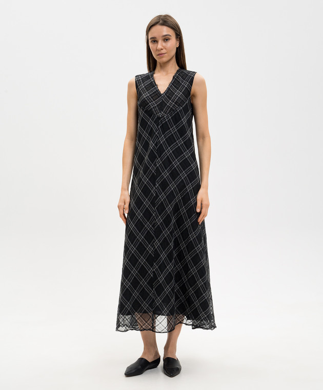 Marc Le Bihan Чорна сукня з шовком в клітинку 2179 зображення 3