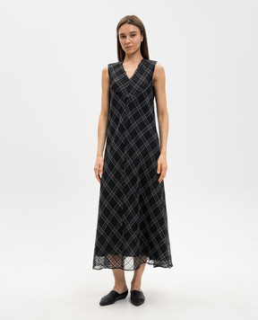 Marc Le Bihan Чорна сукня з шовком в клітинку 2179