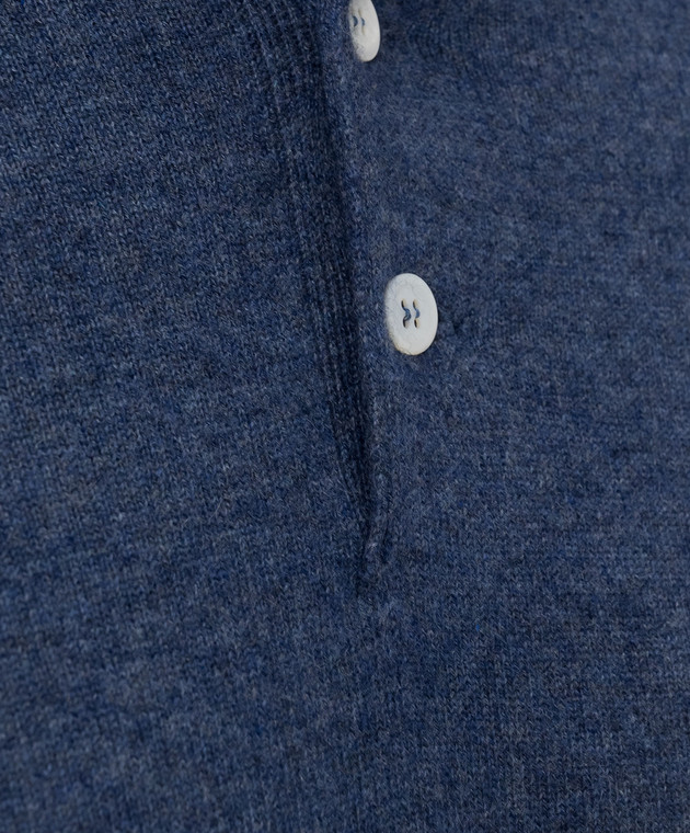 Brunello Cucinelli Поло синего цвета из кашемира M2200295 изображение 5