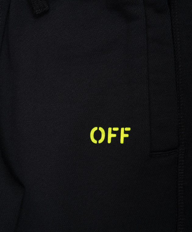 Off-White Дитячі чорні шорти з принтом Off 44BCI001S26F002 зображення 3