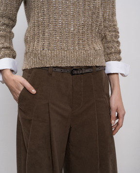 Brunello Cucinelli Коричневый замшевый пояс M0DELC128