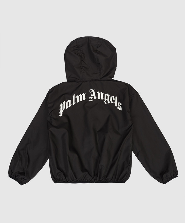 Palm Angels Детская черная ветровка с нашивкой логотипа PBEB004S26FAB001 изображение 2
