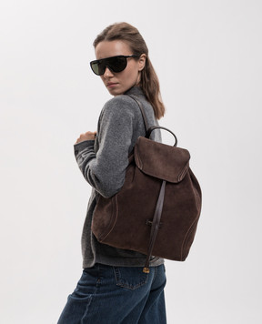 Gianni Chiarini Коричневий замшевий рюкзак Violette з патчем логотипа ZN12237CMPL