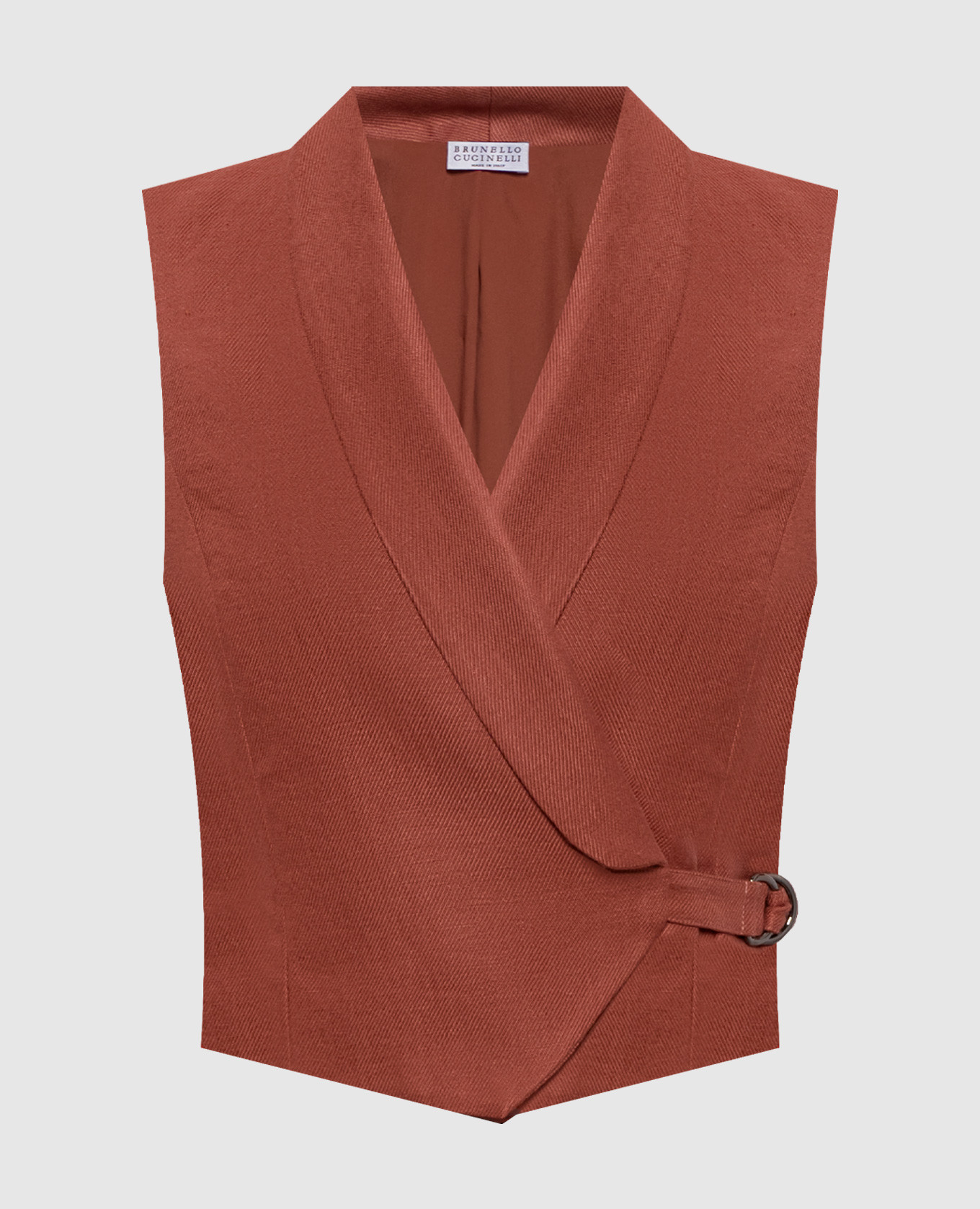 Коричневый жилет из льна