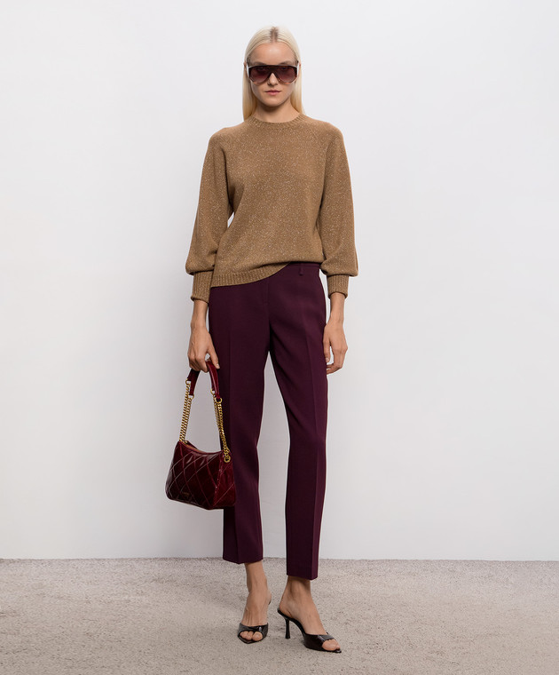Twinset Коричневый джемпер с шерстью и кашемиром 262TP3512 изображение 2