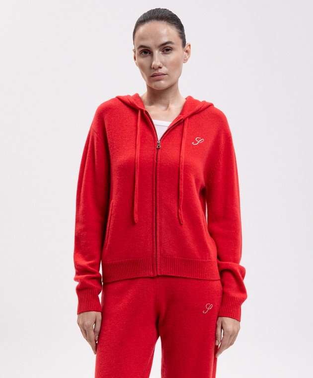 Sporty & Rich Красная спортивная куртка из кашемира и шерсти CA00282327RE50 изображение 3
