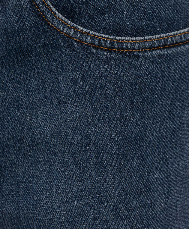 Trussardi Синие джинсы с вышивкой эмблемы P404HE04952NMJ390D46 изображение 5