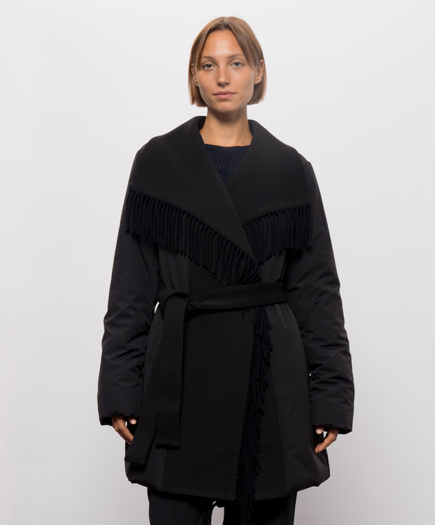 Twinset Черная куртка с бахромой 262LI2CAA изображение 3
