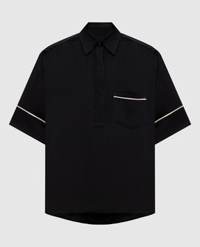Agnona Чорна сорочка з льону TD1109YU3049