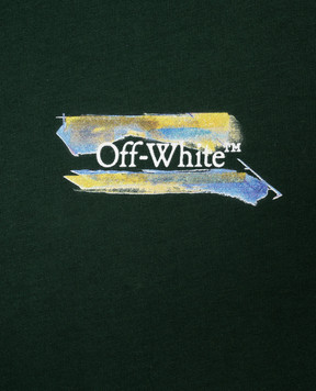 Off-White Дитяча зелена футболка з принтом Arrow Watercolor 44BAA002F26J00A