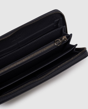 Stefano Ricci Синий кожаный кошелек с фактурной эмблемой PP440GURE