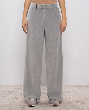 Peserico Сірі вельветові штани P04835T303642