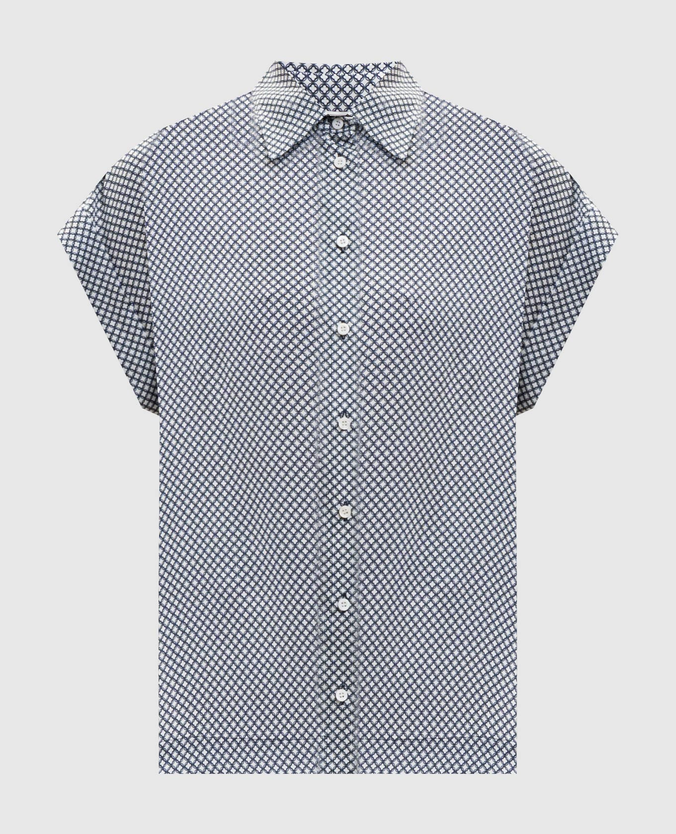 Белая блуза в принт эмблемы