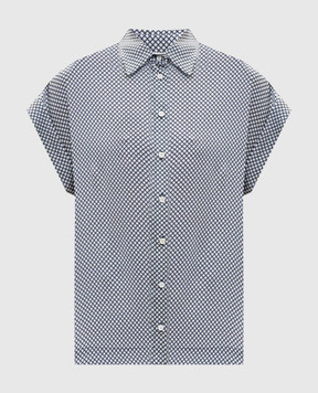 Peserico Белая блуза в принт эмблемы M0649808186