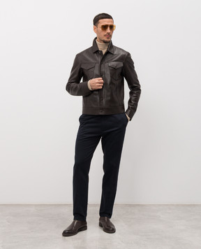 Tom Ford Коричнева шкіряна куртка LBI004LMG033