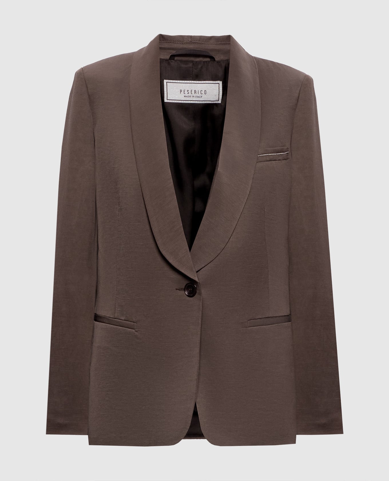 Коричневий жакет з льоном