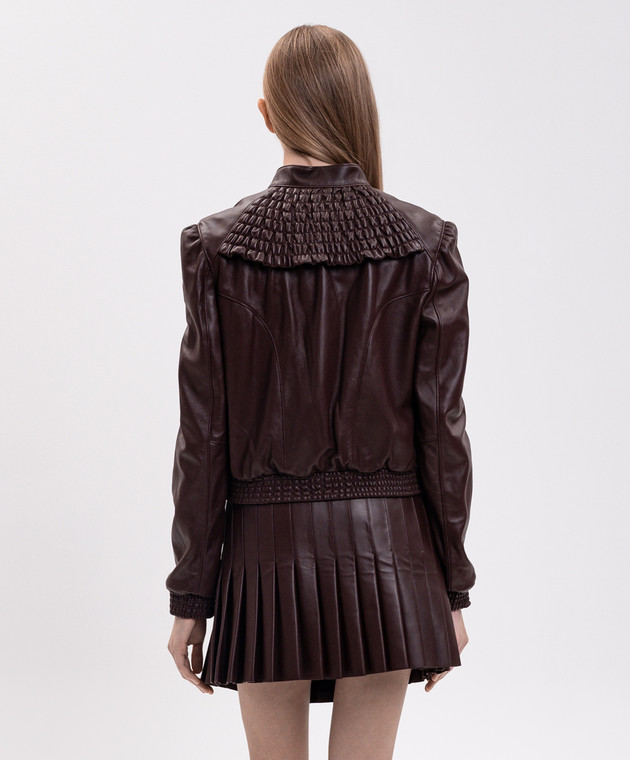 Alexander McQueen Бордовая кожаная куртка 876455Q5ARX изображение 4