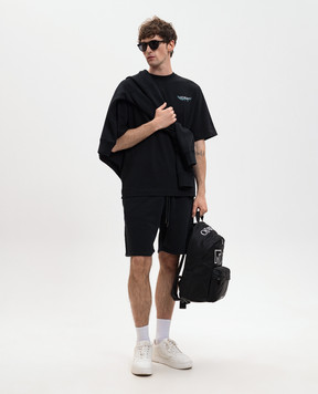 Off-White Чорна футболка з брендовим принтом 44MAA120S26J00E