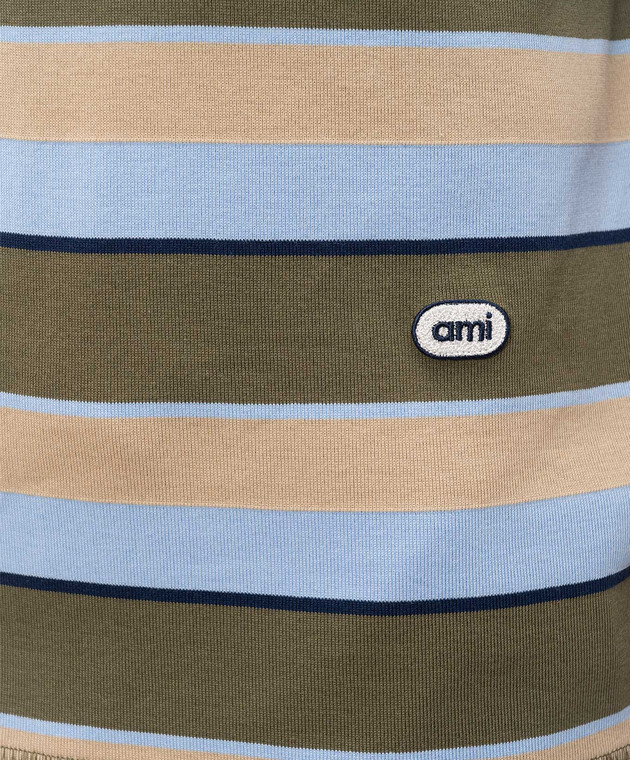 Ami Paris Футболка в смужку з нашивкою логотипа UTS369JE0209 зображення 5