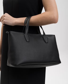 The Row Чорна шкіряна сумка-тоут Marcel W1909L129