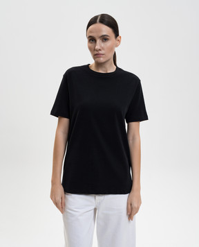 Jil Sander Чорна футболка з патчем логотипа J40GC0142J20103