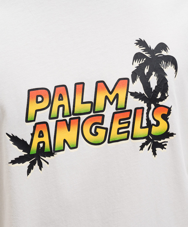 Palm Angels Футболка цвета айвори Palm Sunset PMAA109S26JER00C изображение 5