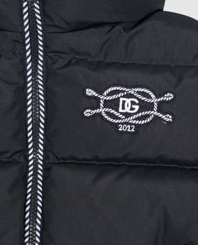 Dolce&Gabbana Дитячий синій пуховик з нашивкою L1JB8NFUS3W