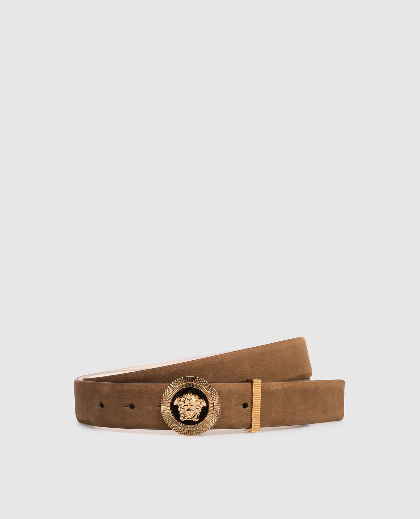 

Коричневый ремень Medusa Biggie из нубука, Ремни