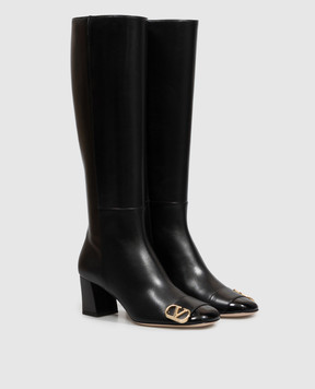 Valentino Черные кожаные сапоги VLogo 9W2S0PT6KLD