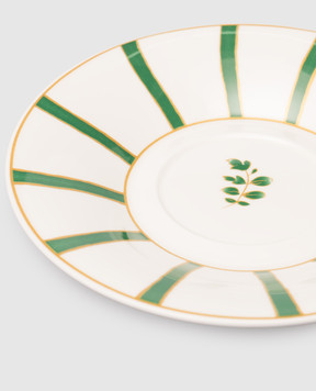 Geminiano Cozzi 1765 Біле порцелянове блюдце для чашки для чаю Striche Verdi e Oro TTCMI089036