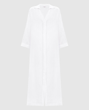 Peserico Белое платье-рубашка из льна S0243102647