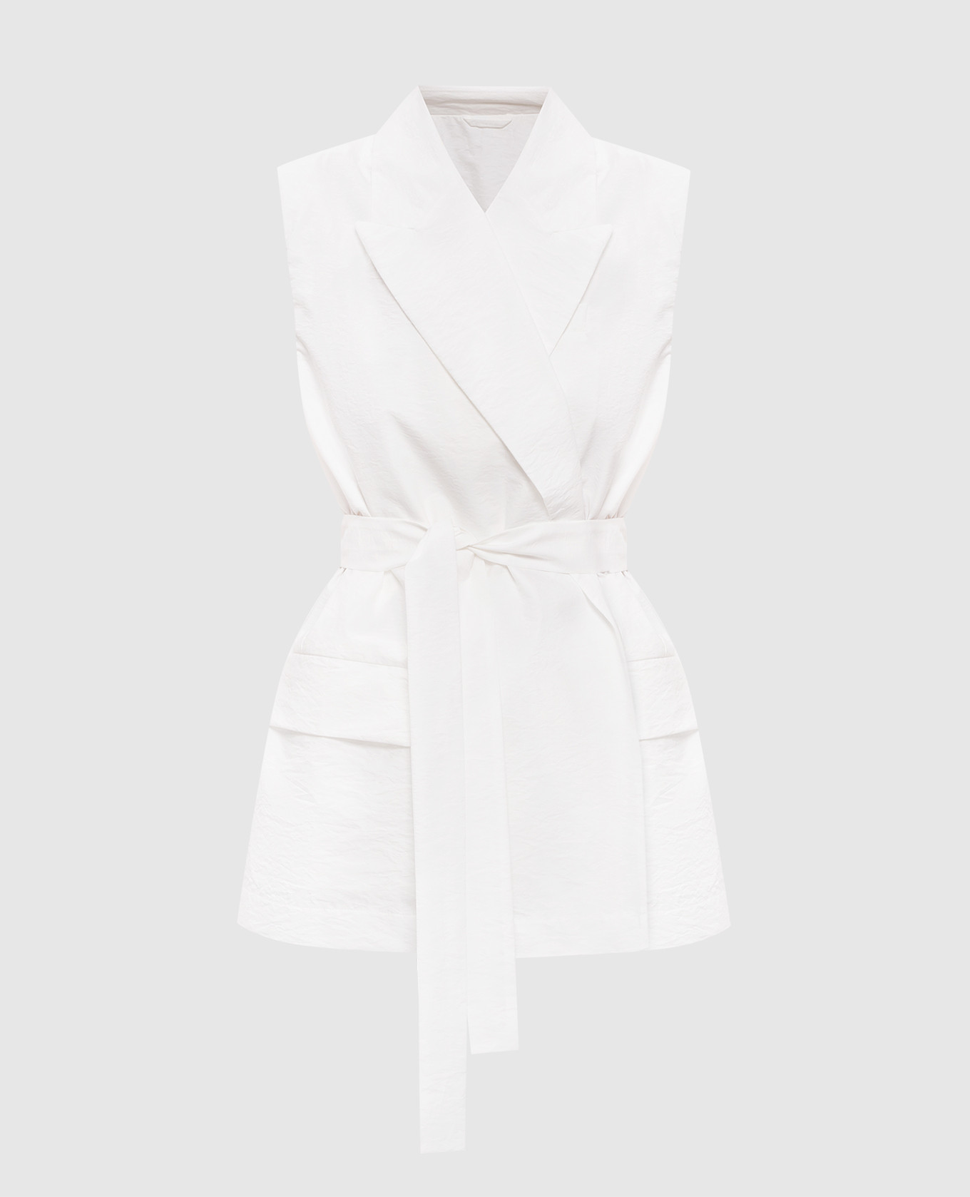 Белый жилет на запах с цепочкой мониль