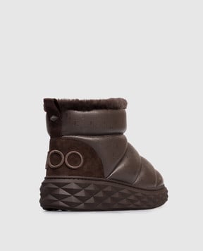 Jimmy Choo Коричневые седанные кожаные сапоги Xan на меху XANQJJ