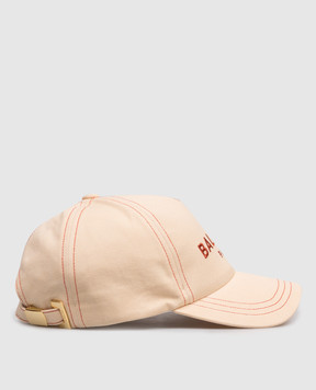 Balmain Бежевая кепка с вышивкой логотипа GF0XA015CB24