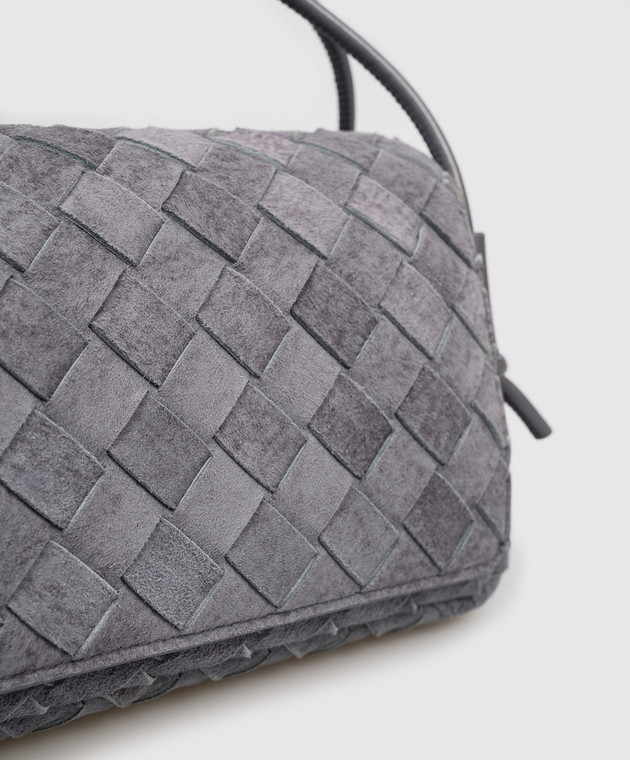 Bottega Veneta Серая замшевая сумка кросс-боди Notturno 843893V6FQ1 изображение 4