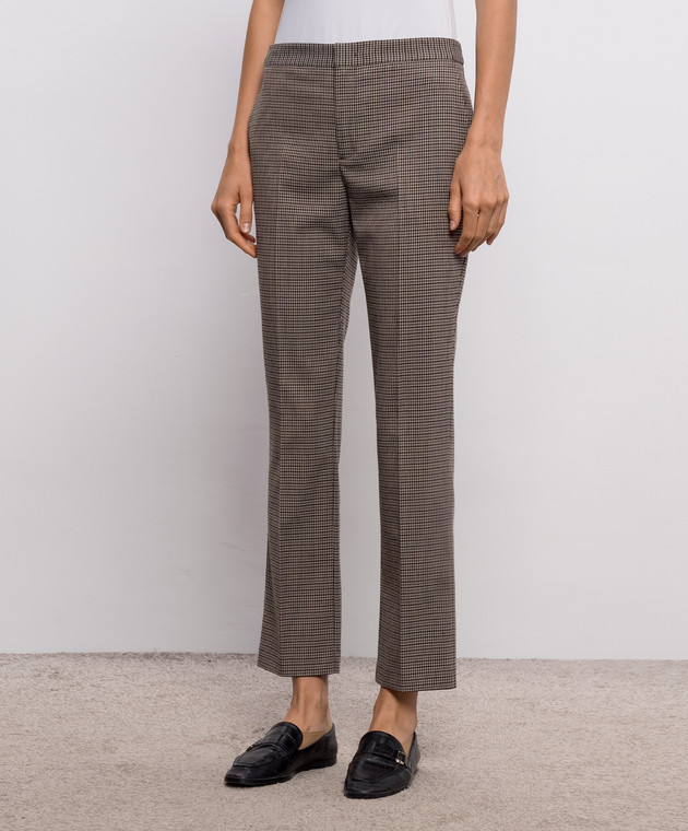 Twinset Коричневые брюки в узор 262TP2635 изображение 3