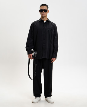 Maison Margiela MM6 Чорна сорочка з логотипом SH0DT0043M35480